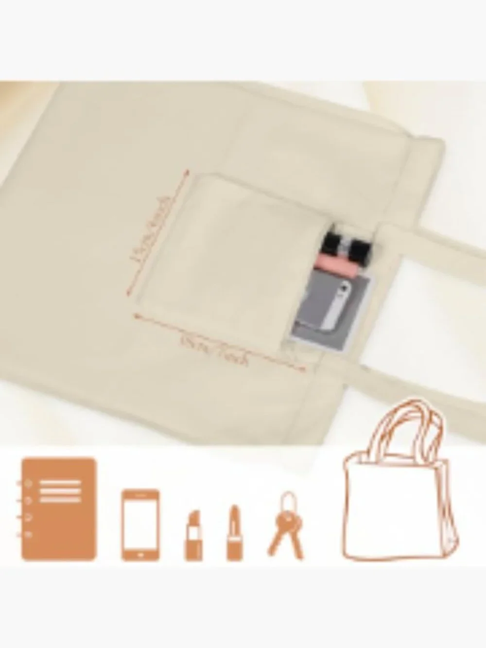 Canvas Tote Bag with Zipper Pocket - Butterfly Floral Reusable Shopping Bag